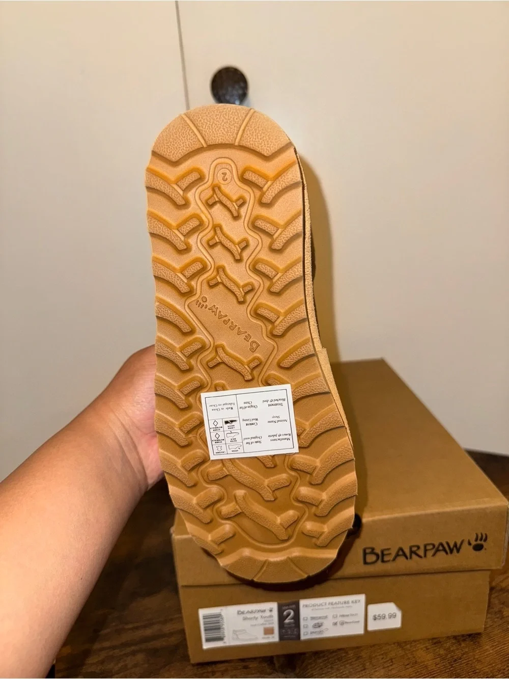 Bearpaw youth ankle boots size 2 nwt